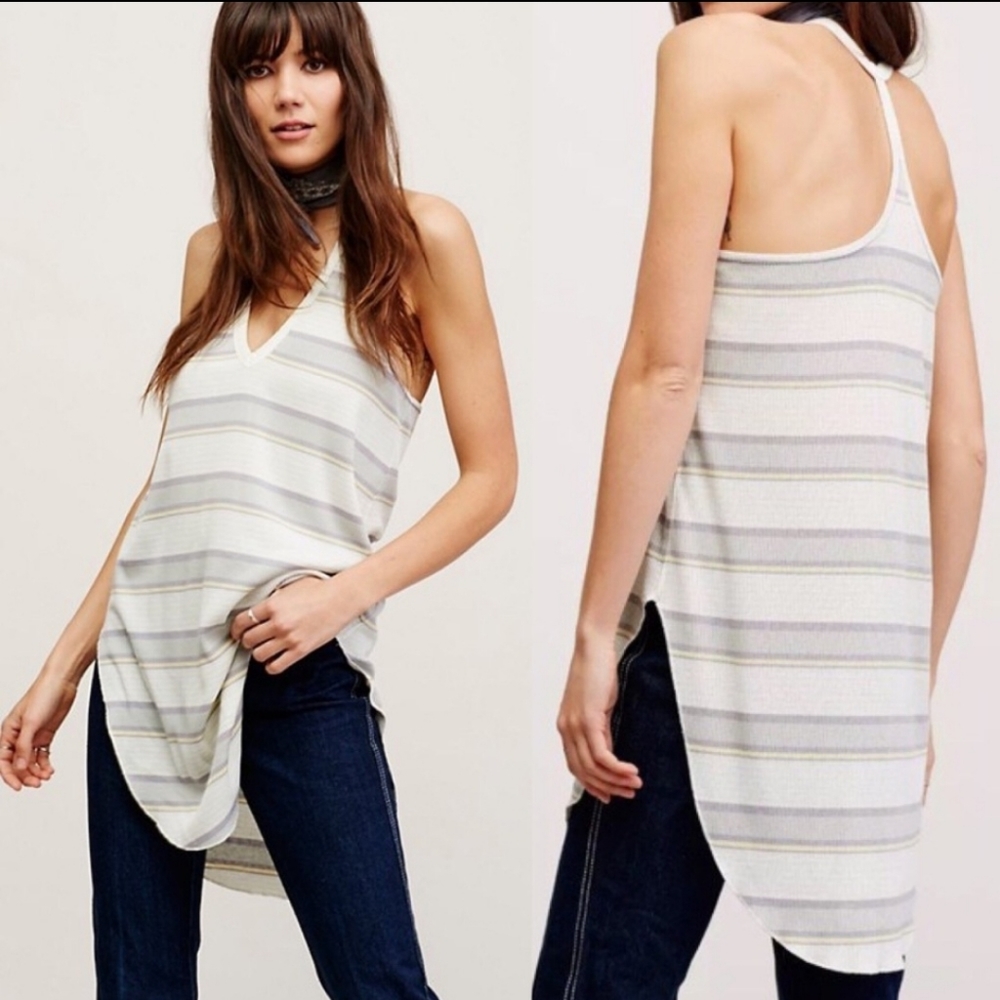3 for $30 - Free People Loui Striped Tunic Tank, S